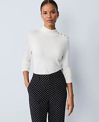 Ann Taylor Button Turtleneck Sweater Women's