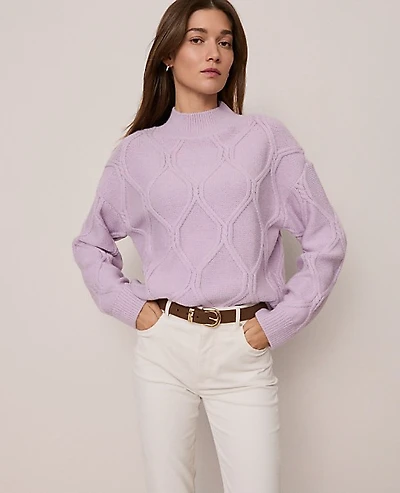 Ann Taylor Petite Weekend Collection Cable Sweater Women's