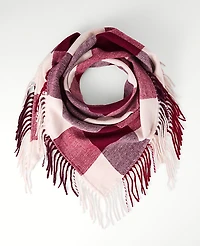 Ann Taylor Oversized Plaid Triangle Scarf Poised Plum Women's