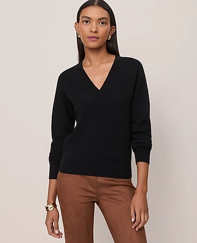 Ann Taylor Cashmere V-Neck Sweater Women's