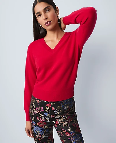 Ann Taylor Cashmere V-Neck Sweater Women's