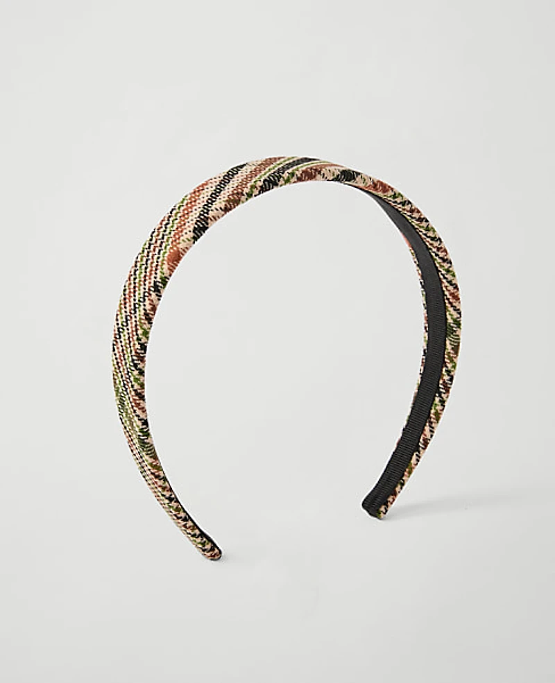 Ann Taylor Plaid Headband Pure Chocolate Women's