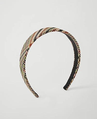 Ann Taylor Plaid Headband Pure Chocolate Women's