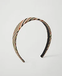 Ann Taylor Plaid Headband Pure Chocolate Women's