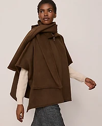 Ann Taylor Zip Scarf Poncho Pure Chocolate Women's