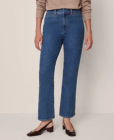 Ann Taylor The Boot Crop Jean — Curvy Fit Size 8 Modern Indigo Wash Women's