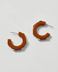 Ann Taylor Studded Mini Hoop Earrings Spiced Cider Women's
