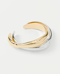 Ann Taylor Wavy Mixed Metal Cuff Bracelet Goldtone Women's