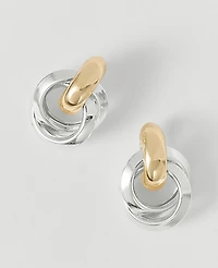 Ann Taylor Mixed Metal Drop Earrings Silvertone Women's