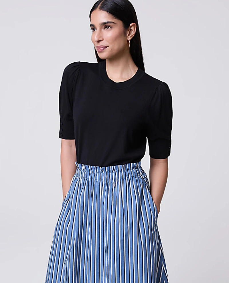Ann Taylor Button Sweater T-Shirt Women's