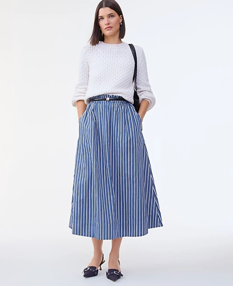 Ann Taylor Striped Maxi Skirt Size XL Cold Plunge Women's