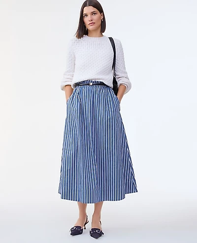 Ann Taylor Striped Maxi Skirt Size XL Cold Plunge Women's