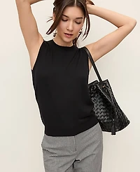 Ann Taylor Pointelle Trim Sweater Shell Top Women's
