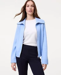 Ann Taylor Weekend Contrast Stitch Sweater Jacket Women's