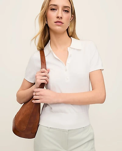 Ann Taylor Polo Sweater White Women's
