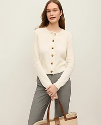 Ann Taylor Scalloped Trim Cardigan Women's