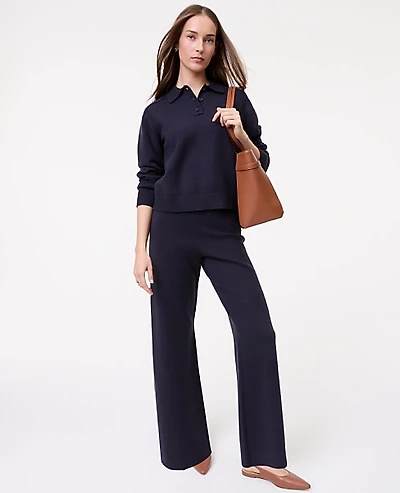 Ann Taylor Weekend Easy Fit Wide-Leg Sweater Pant Women's