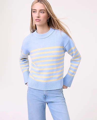 Ann Taylor Weekend Striped Crew Neck Sweater Multi Women's