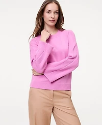 Ann Taylor Weekend Contrast Stitch Sweater Women's