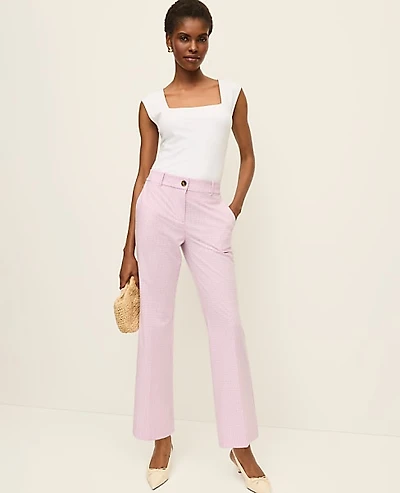 Ann Taylor The Jayne Crop Trouser Gingham Lilac/White Women's