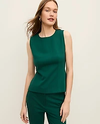 Ann Taylor The Crew Neck Peplum Top Ponte Shade Tree Women's