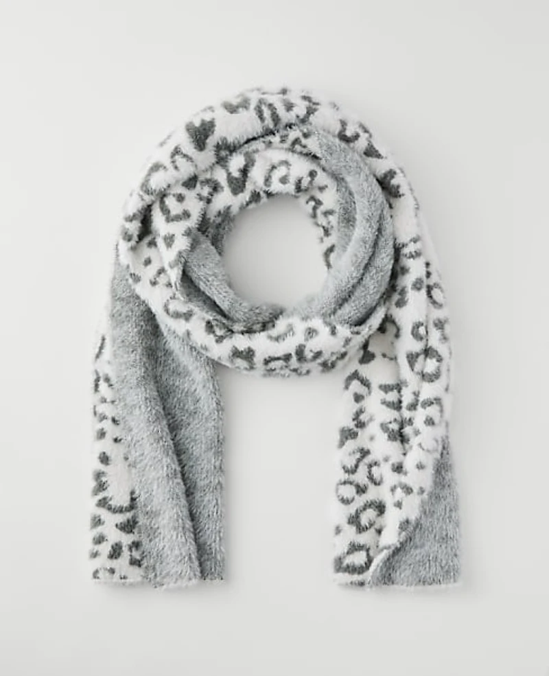 Ann Taylor Leopard Print Blanket Scarf Pearl Shadow Women's