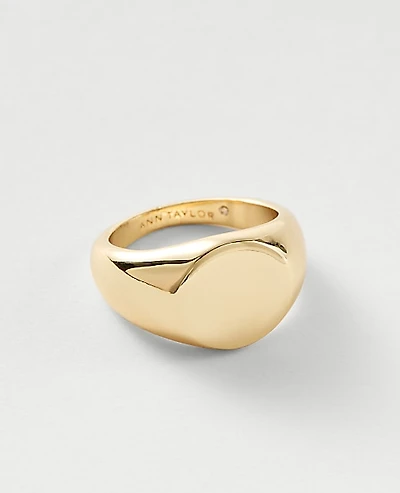 Ann Taylor Metal Signet Ring Goldtone Women's