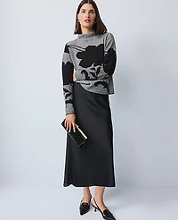 Ann Taylor Satin Bias Midi Slip Skirt Women's