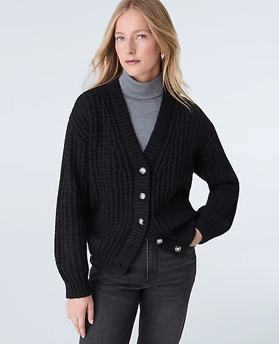 Ann Taylor Weekend Waffle Knit Cardigan Women's