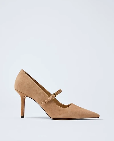Ann Taylor Leather Mary Jane Pump Size 10 Sesame Women's