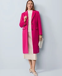 Ann Taylor Petite Chesterfield Coat Electric Pink Women's