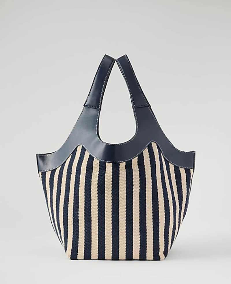 Ann Taylor Striped Shoulder Bag Night Sky Women's