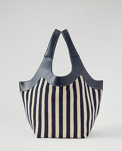 Ann Taylor Striped Shoulder Bag Night Sky Women's
