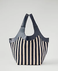 Ann Taylor Striped Shoulder Bag Night Sky Women's