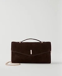Ann Taylor Suede Crossbody Bag Pure Chocolate Women's