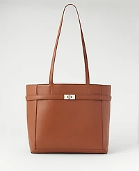 Ann Taylor Belted Tote Midnight Mahogany Women's