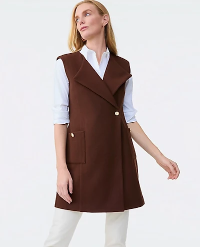 Ann Taylor Buttoned Trench Vest Women's