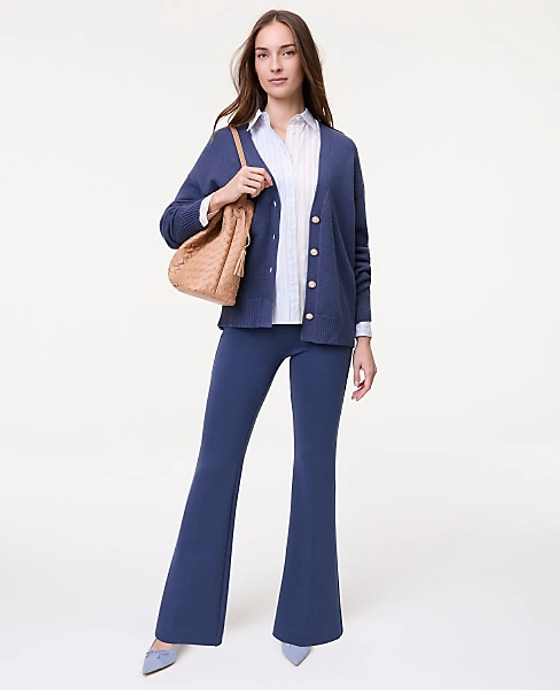 Ann Taylor Petite Weekend Boot Pant CloudPlush Subdued Navy Women's