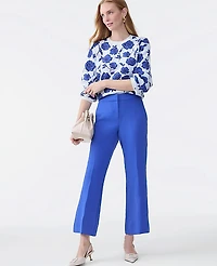 Ann Taylor The Petite Relaxed Jayne Trouser in Textured Crepe Size 00 Electric Periwinkle Women's