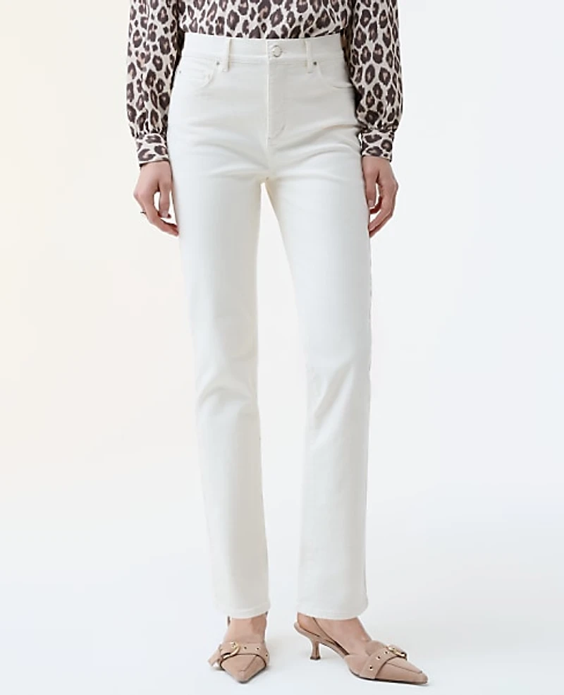 Ann Taylor The Petite Slim Jean — Curvy Fit Ivory Women's