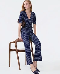 Ann Taylor The Tall Dotted Knit Ankle Pant Night Sky Women's