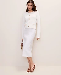 Ann Taylor Crew Neck Sweater Jacket Size 2XL Winter White Women's