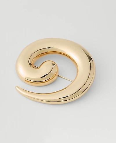 Ann Taylor Metal Swirl Brooch Goldtone Women's