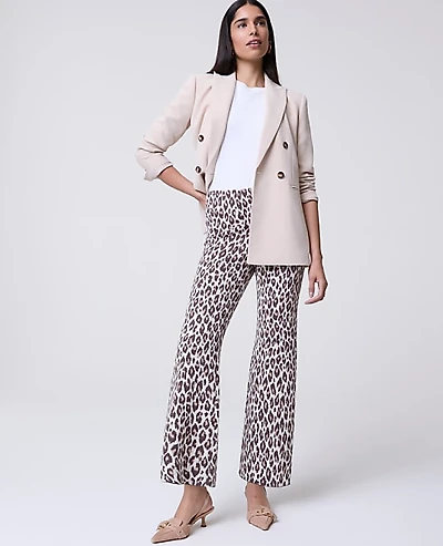 Ann Taylor Petite Animal Print Sweater Pant Chocolate Brown Women's