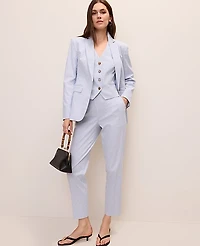 Ann Taylor The Ankle Pant Seersucker Ocean Oasis Stripe Women's