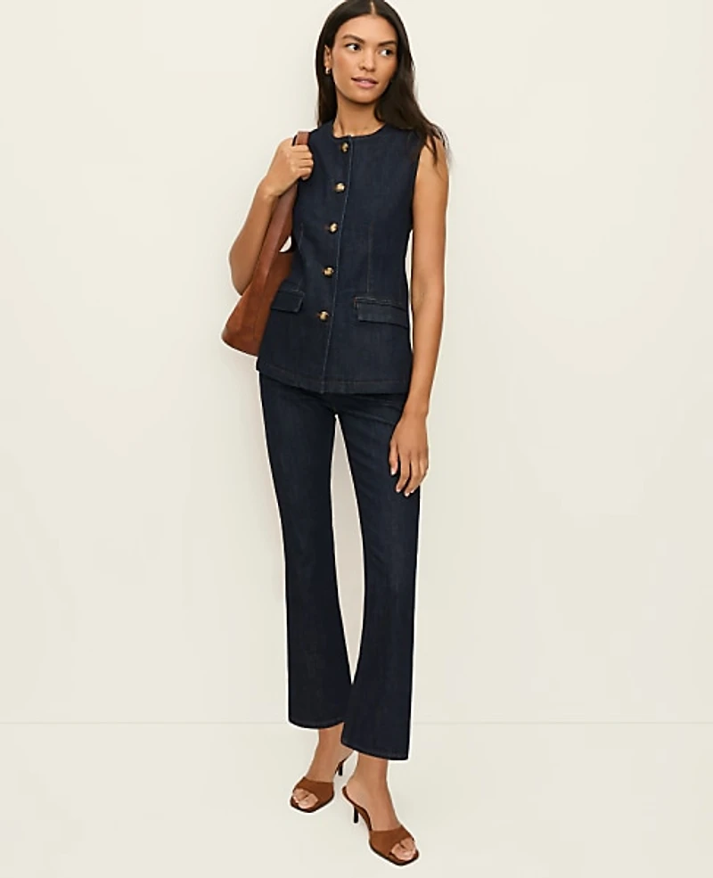 Ann Taylor The Cropped Boot Jean Classic Rinse Wash Women's
