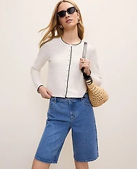 Ann Taylor Textured Stitch Cardigan Winter White Women's