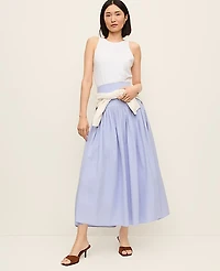 Ann Taylor Gathered Maxi Skirt Blue Hydrangea Women's