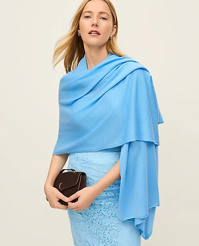 Ann Taylor Oversized Wrap Scarf Sky Gazing Women's