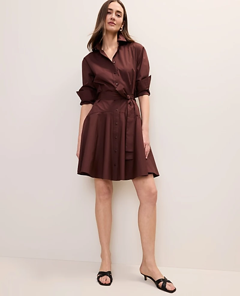 Ann Taylor Belted Collared Shirtdress Women's